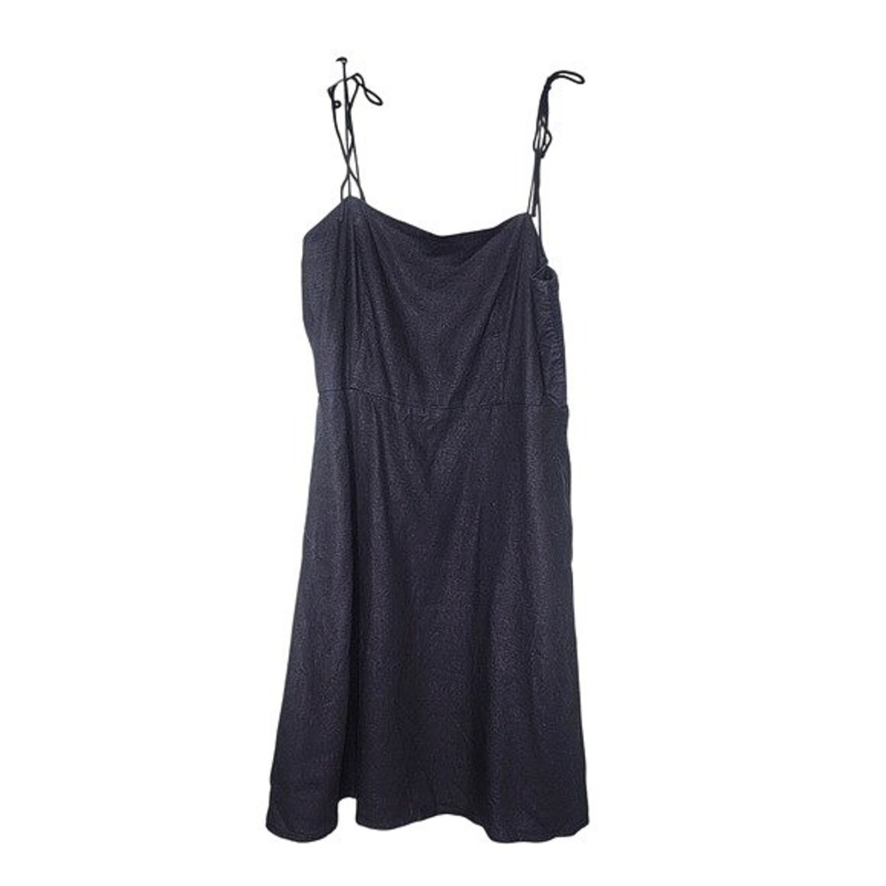 Old Navy Linen Blend Black Dress Adjustable Tie Strap Sleeveless Large‎ Tall